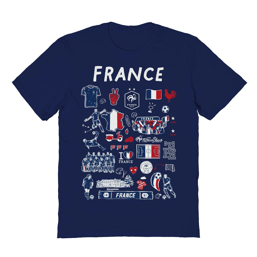 France National Team Vive La Fete Women's Impressions Artwork Fitted T-Shirt for sale - Navy