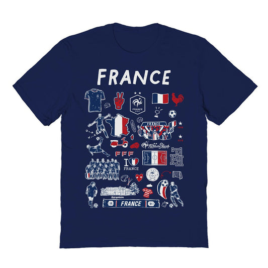 France National Team Vive La Fete Women's Impressions Artwork Fitted T-Shirt for sale - Navy