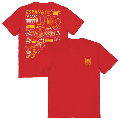 Spain National Team Vive La Fete Women's Impressions Artwork Fitted T-Shirt for sale - Red