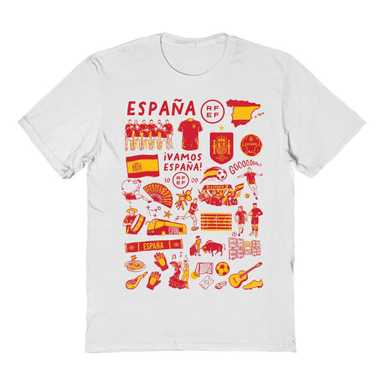 Spain National Team Vive La Fete Women's Impressions Artwork Fitted T-Shirt for sale - White