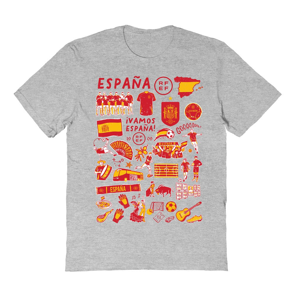 Spain National Team Vive La Fete Women's Impressions Artwork Fitted T-Shirt for sale - Gray