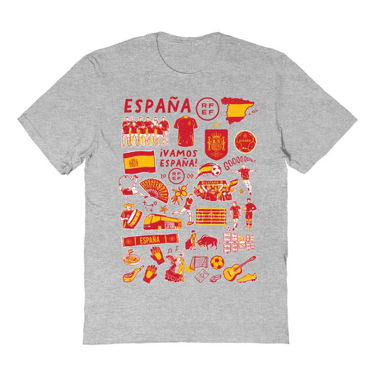Spain National Team Vive La Fete Women's Impressions Artwork Fitted T-Shirt for sale - Gray