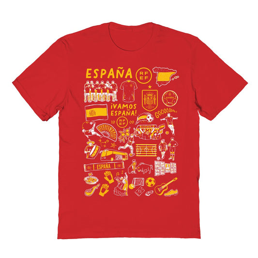 Spain National Team Vive La Fete Women's Impressions Artwork Fitted T-Shirt for sale - Red