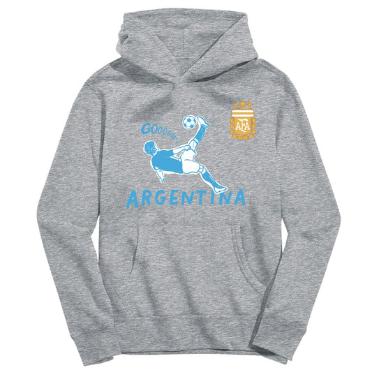 Argentina National Team Vive La Fete Youth Chilena Style Hoodie for sale - Gray