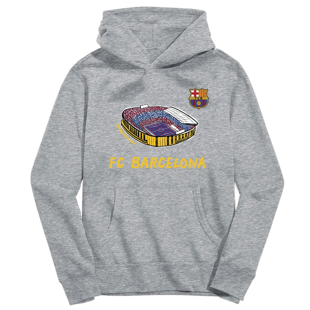 Barcelona Vive La Fete Youth Stadium Style Hoodie on sale - Gray