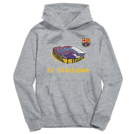 Barcelona Vive La Fete Youth Stadium Style Hoodie on sale - Gray