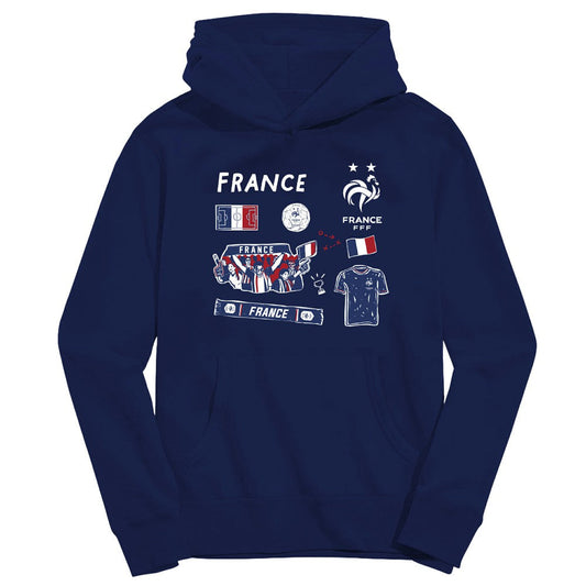 France National Team Vive La Fete Toddler Impressions Icons Hoodie for sale - Navy