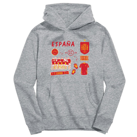 Spain National Team Vive La Fete Toddler Impressions Icons Hoodie for sale - Gray
