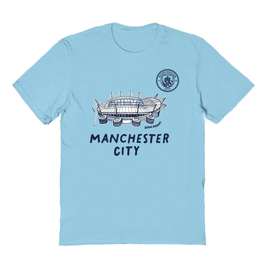 Manchester City Vive La Fete Youth Chilena Style T-Shirt Discount - Light Blue