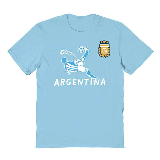 Argentina National Team Vive La Fete Youth Chilena Style T-Shirt for sale - Light Blue