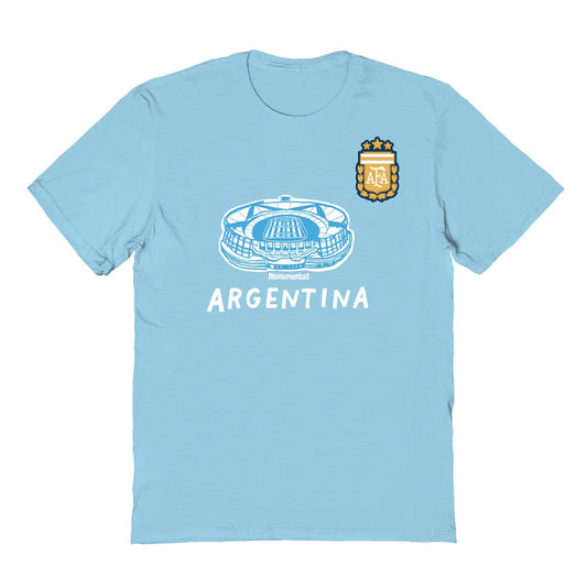 Argentina National Team Vive La Fete Youth Chilena Style T-Shirt for sale - Light Blue