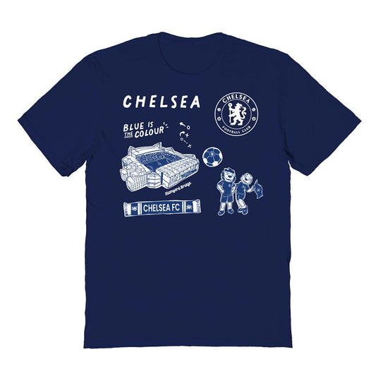 Chelsea Vive La Fete Youth Impressions Icons T-Shirt on sale - Navy