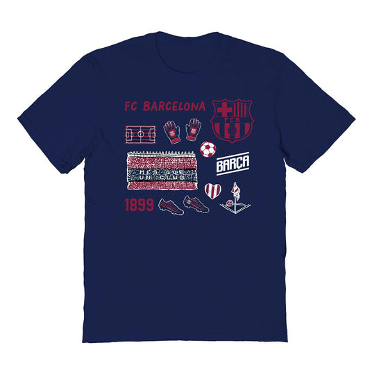 Barcelona Vive La Fete Youth Impressions Icons T-Shirt on sale - Navy