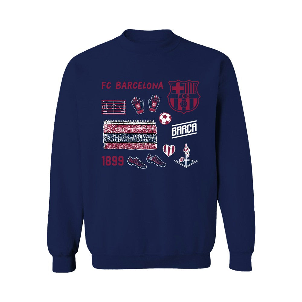 Barcelona Vive La Fete Women's Impressions Icons Sweatshirt on sale - Navy