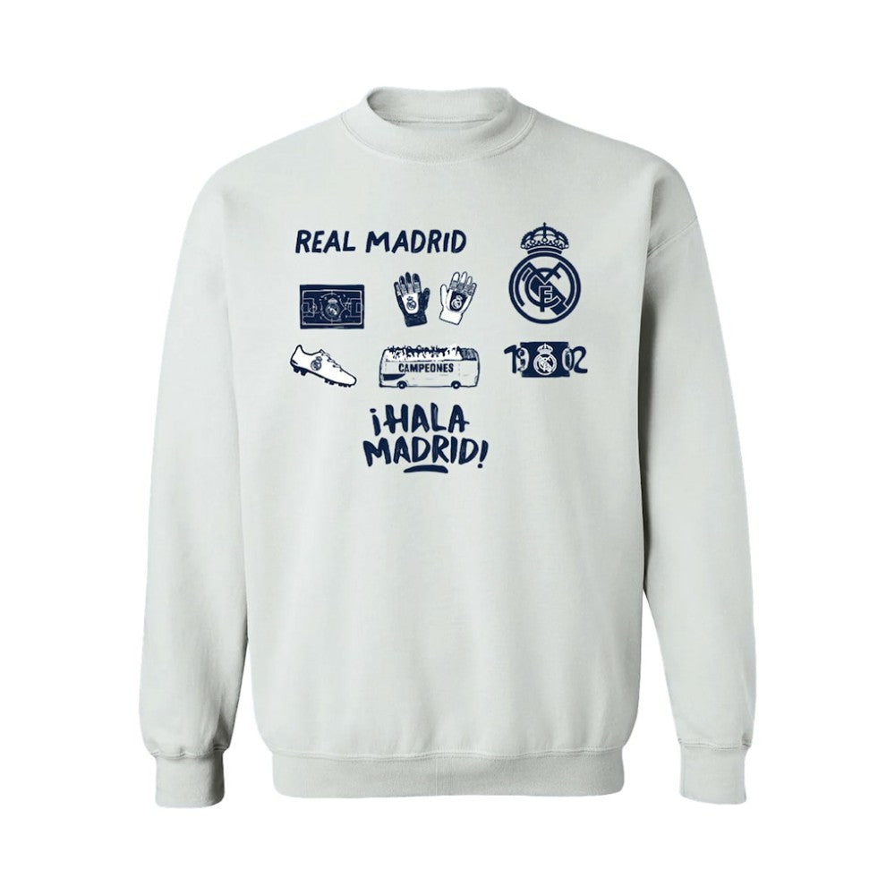 Real Madrid Vive La Fete Women's Impressions Icons Sweatshirt Discount - White