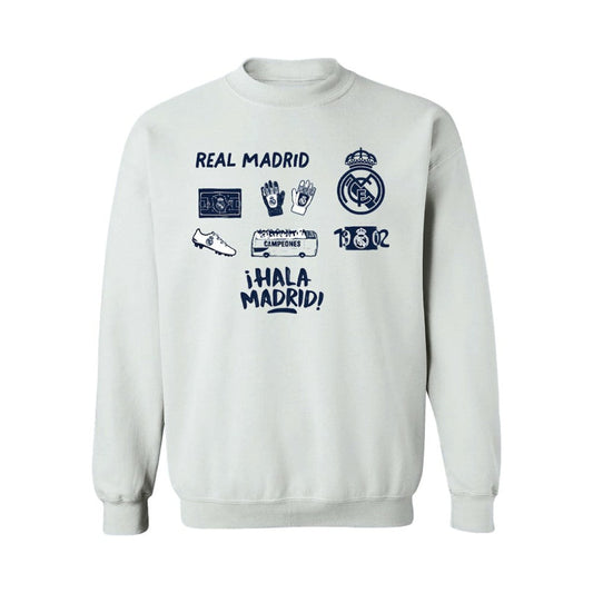 Real Madrid Vive La Fete Women's Impressions Icons Sweatshirt Discount - White