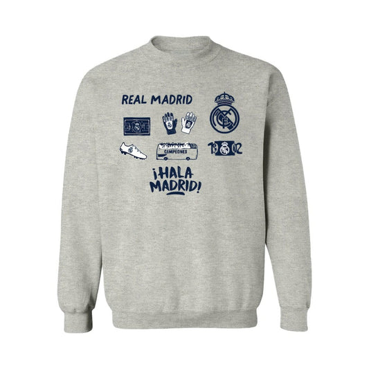 Real Madrid Vive La Fete Women's Impressions Icons Sweatshirt Discount - Gray