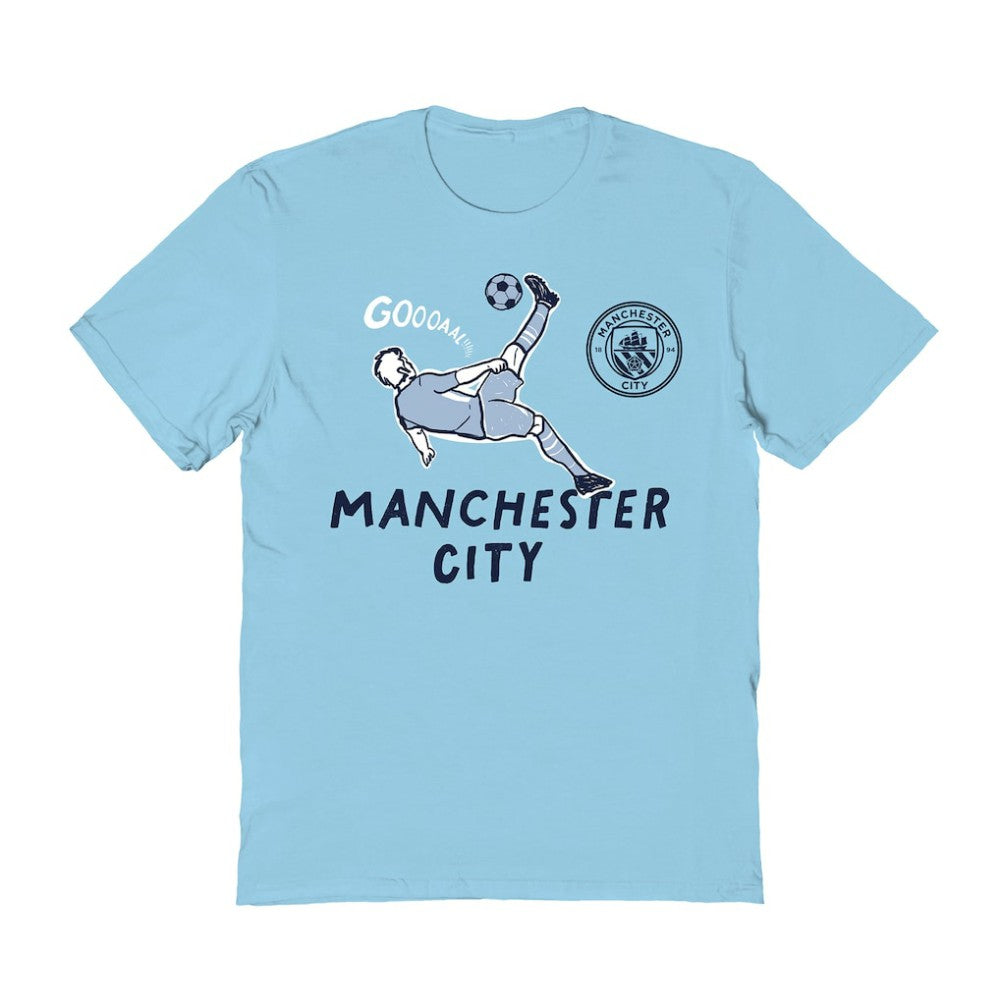 Manchester City Vive La Fete Women's Chilena Style T-Shirt Discount - Light Blue