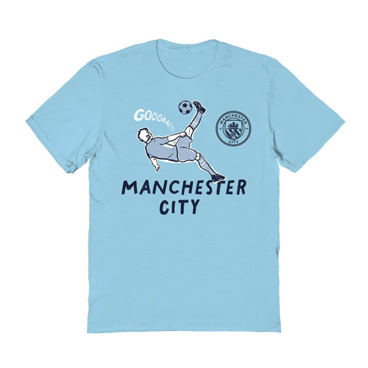 Manchester City Vive La Fete Women's Chilena Style T-Shirt Discount - Light Blue