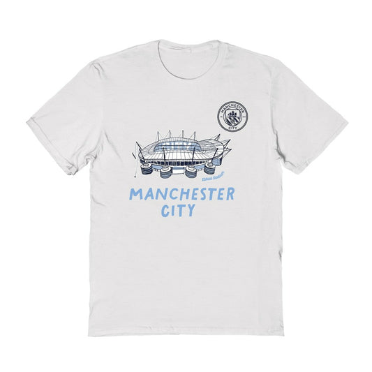 Manchester City Vive La Fete Women's Stadium Style T-Shirt Discount - White