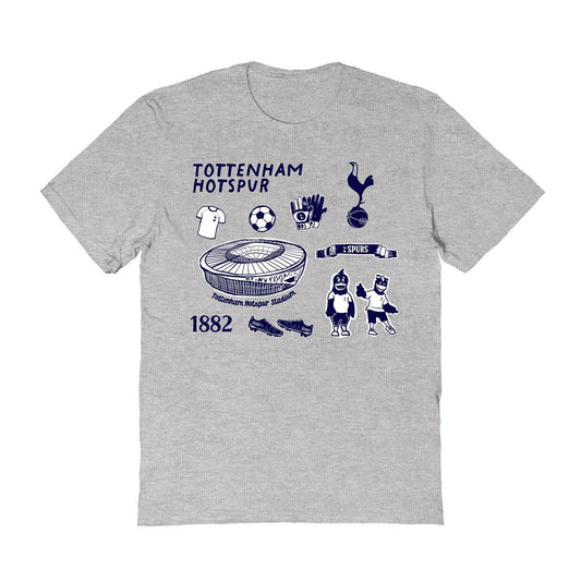Tottenham Hotspur Vive La Fete Women's Impressions Icons T-Shirt Sale - Gray