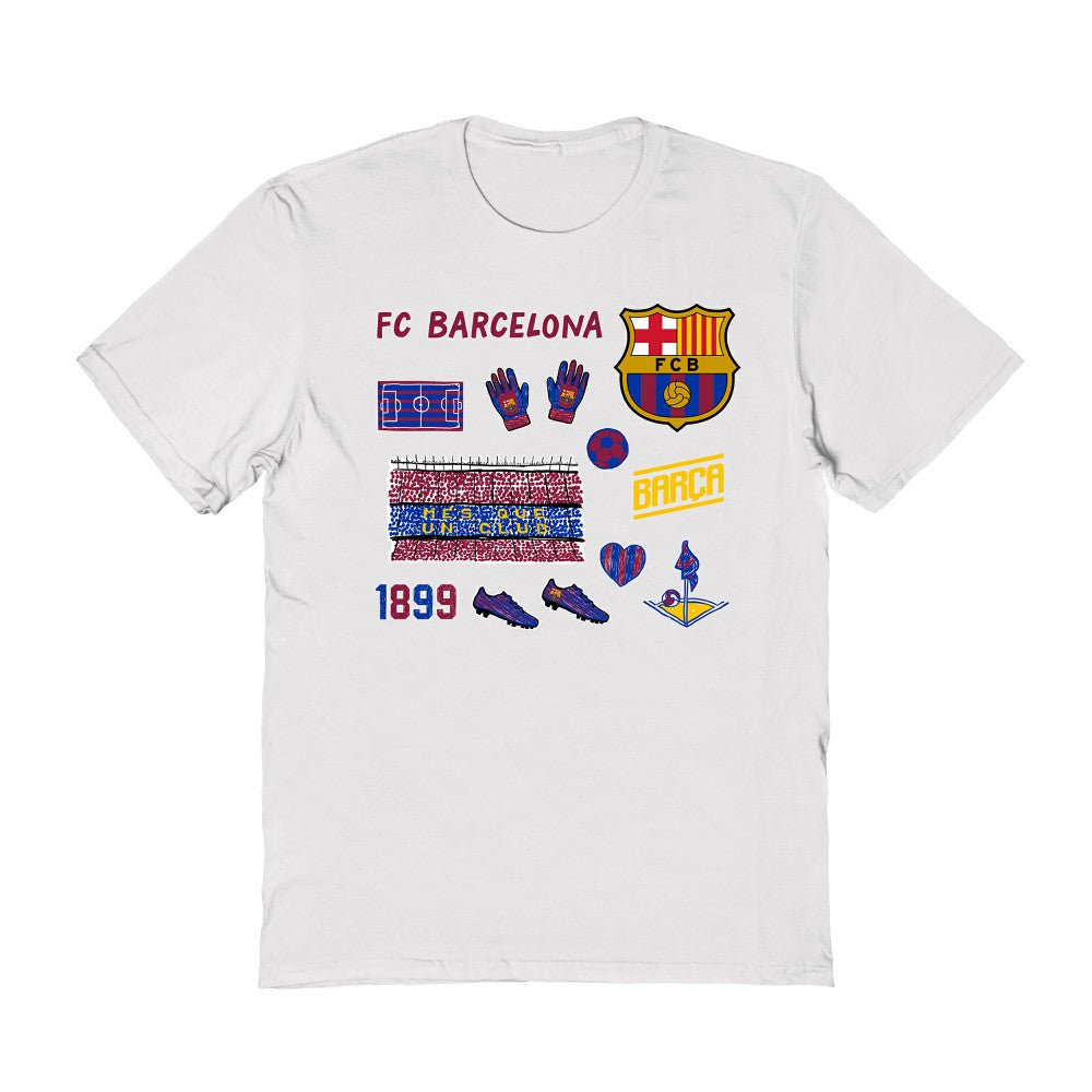 Barcelona Vive La Fete Women's Impressions Icons T-Shirt on sale - White
