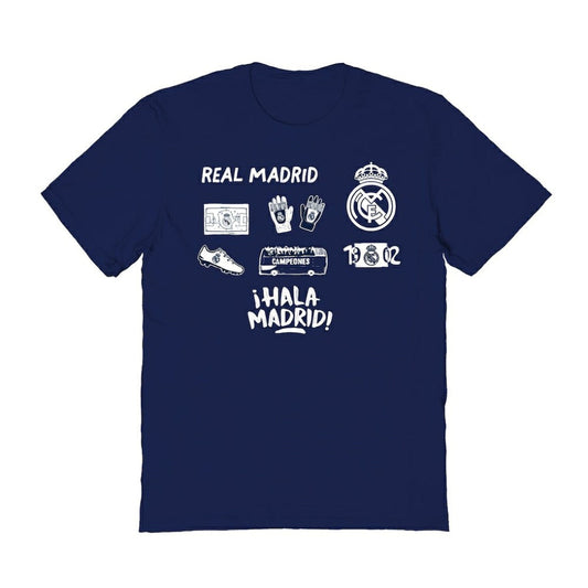 Real Madrid Vive La Fete Women's Impressions Icons T-Shirt Discount - Navy