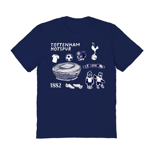 Tottenham Hotspur Vive La Fete Women's Impressions Icons T-Shirt Sale - Navy