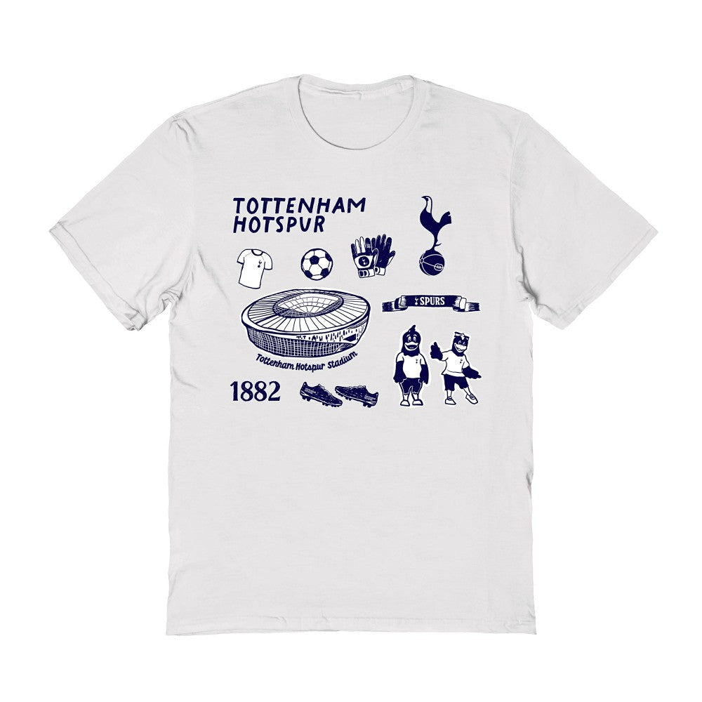 Tottenham Hotspur Vive La Fete Women's Impressions Icons T-Shirt Sale - White