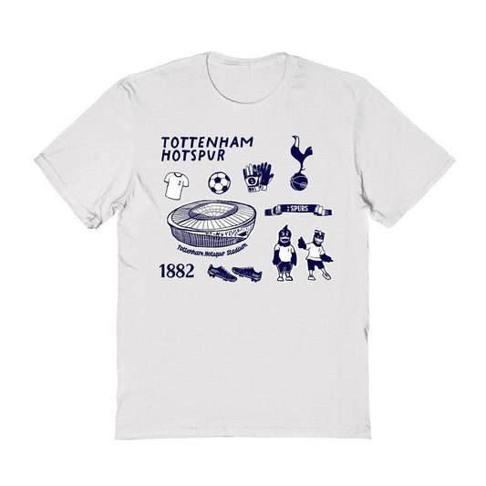 Tottenham Hotspur Vive La Fete Women's Impressions Icons T-Shirt Sale - White