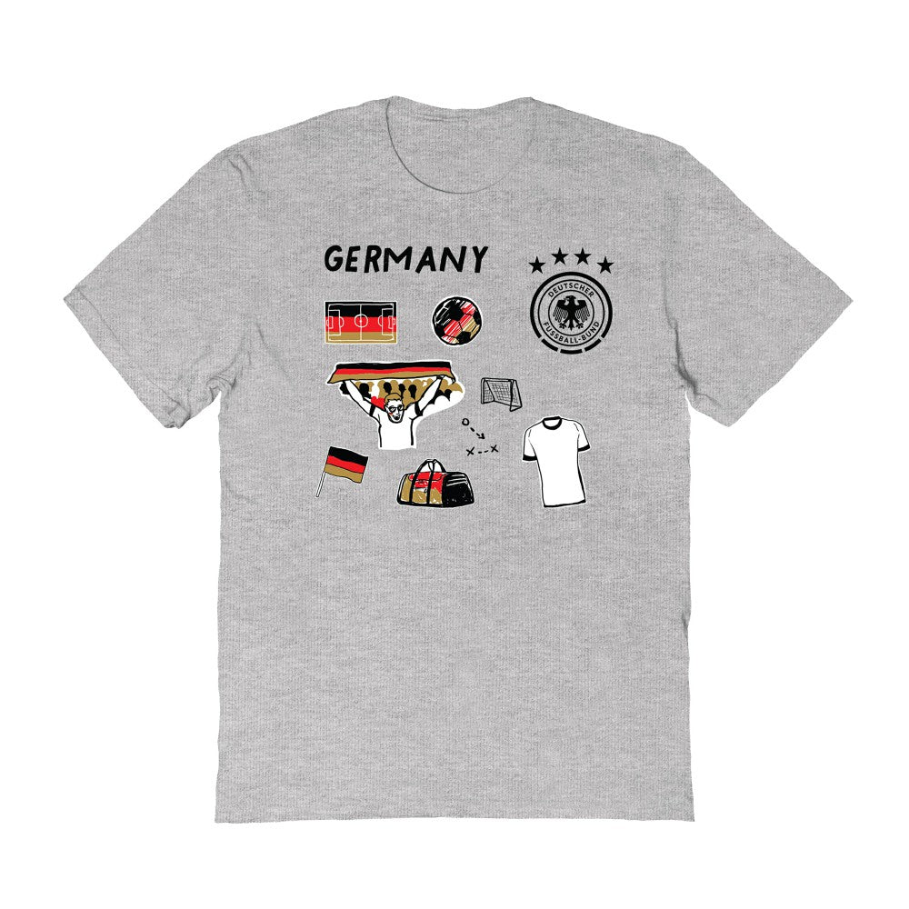 Germany National Team Vive La Fete Women's Impressions Icons T-Shirt for sale - Gray