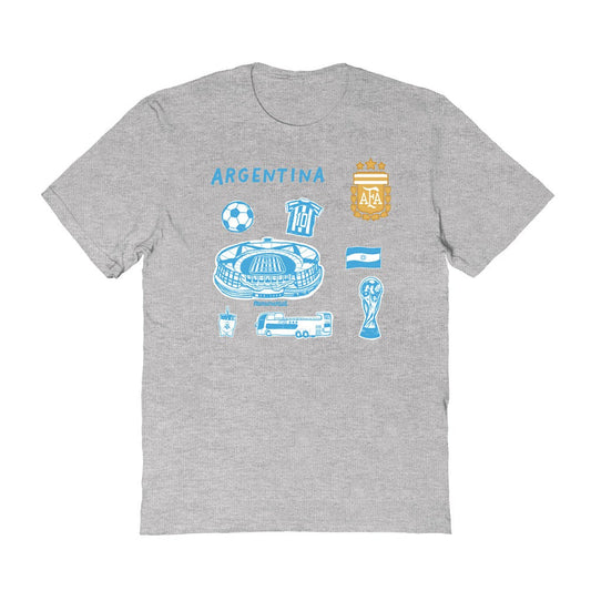 Argentina National Team Vive La Fete Women's Impressions Icons T-Shirt for sale - Gray