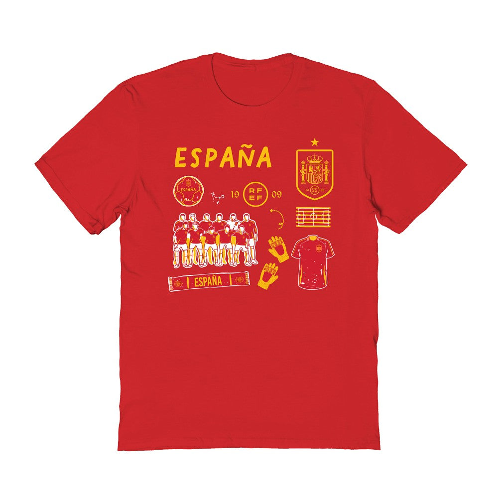 Spain National Team Vive La Fete Women's Impressions Icons T-Shirt for sale - Red