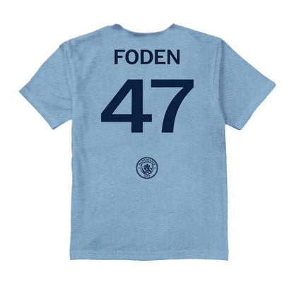 Phil Foden Manchester City Vive La Fete Toddler Player Name & Number Color Badge T-Shirt Discount - Light Blue
