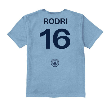 Rodri Manchester City Vive La Fete Toddler Player Name & Number Color Badge T-Shirt Discount - Light Blue