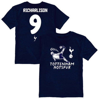Richarlison Tottenham Hotspur Vive La Fete Youth Player Name & Number Chilena Style T-Shirt Sale - Navy