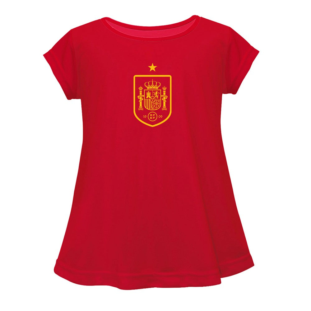 Spain National Team Vive La Fete Girls Toddler Color Badge A-Line Top for sale - Red