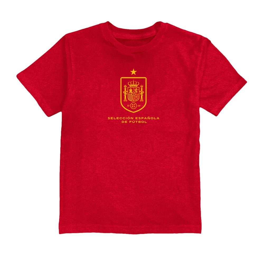 Spain National Team Vive La Fete Toddler Color Badge T-Shirt for sale - Red