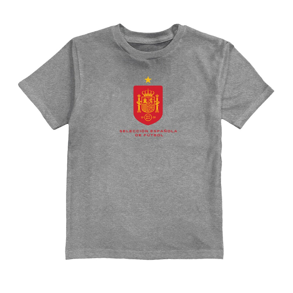 Spain National Team Vive La Fete Youth Color Badge T-Shirt for sale - Gray