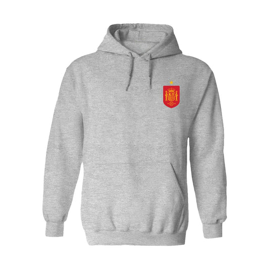 Spain National Team Vive La Fete Women's Color Badge Fleece Hoodie for sale - Gray
