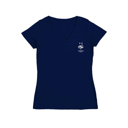 France National Team Vive La Fete Women's Impressions Artwork V-Neck Fitted T-Shirt for sale - Navy