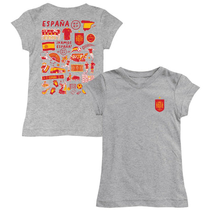 Spain National Team Vive La Fete Girls Youth Impressions Artwork Fitted T-Shirt for sale - Gray