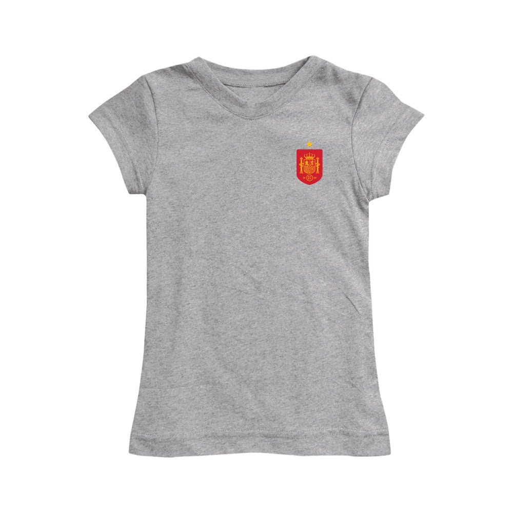 Spain National Team Vive La Fete Girls Youth Impressions Artwork Fitted T-Shirt for sale - Gray