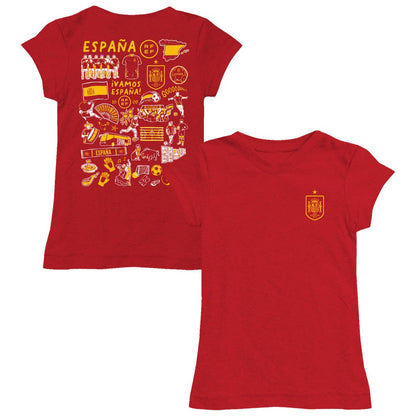 Spain National Team Vive La Fete Girls Youth Impressions Artwork Fitted T-Shirt for sale - Red