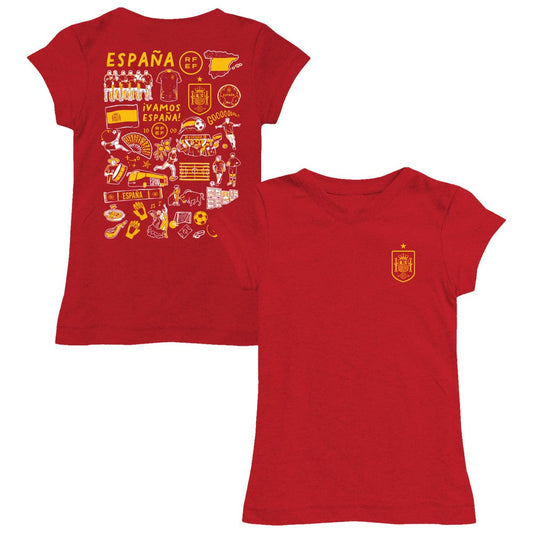 Spain National Team Vive La Fete Girls Youth Impressions Artwork Fitted T-Shirt for sale - Red