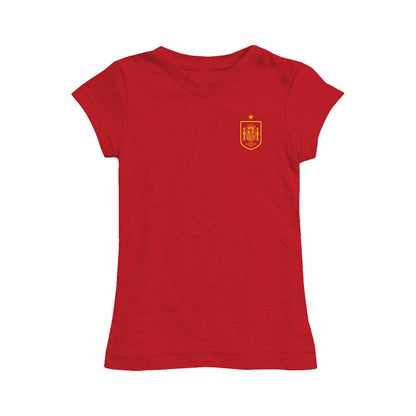 Spain National Team Vive La Fete Girls Youth Impressions Artwork Fitted T-Shirt for sale - Red