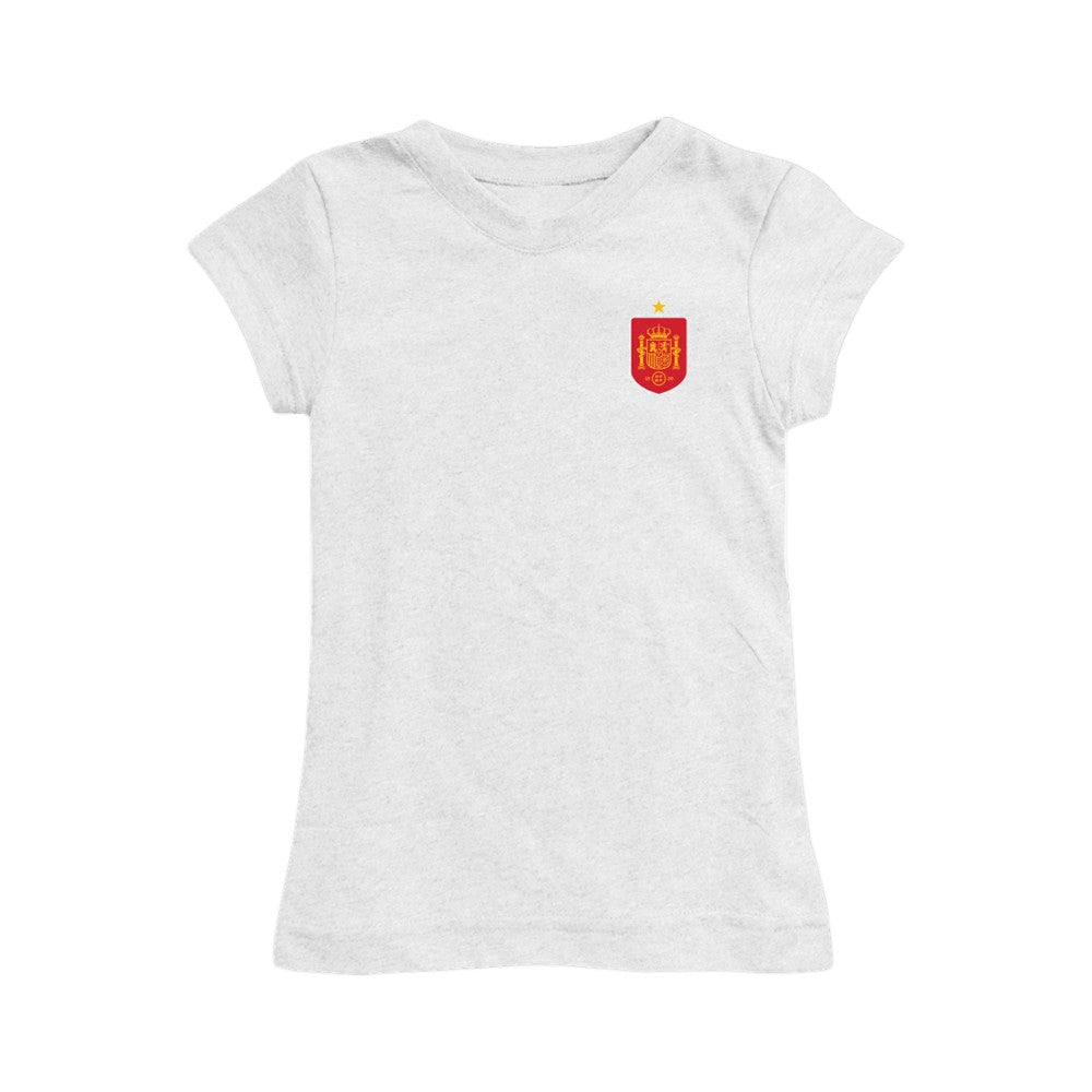 Spain National Team Vive La Fete Girls Youth Impressions Artwork Fitted T-Shirt for sale - White