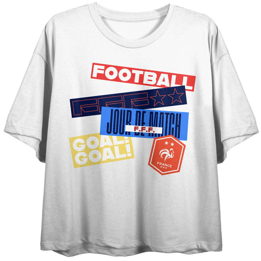 France National Team Women's White Jour De Match Cropped T-Shirt