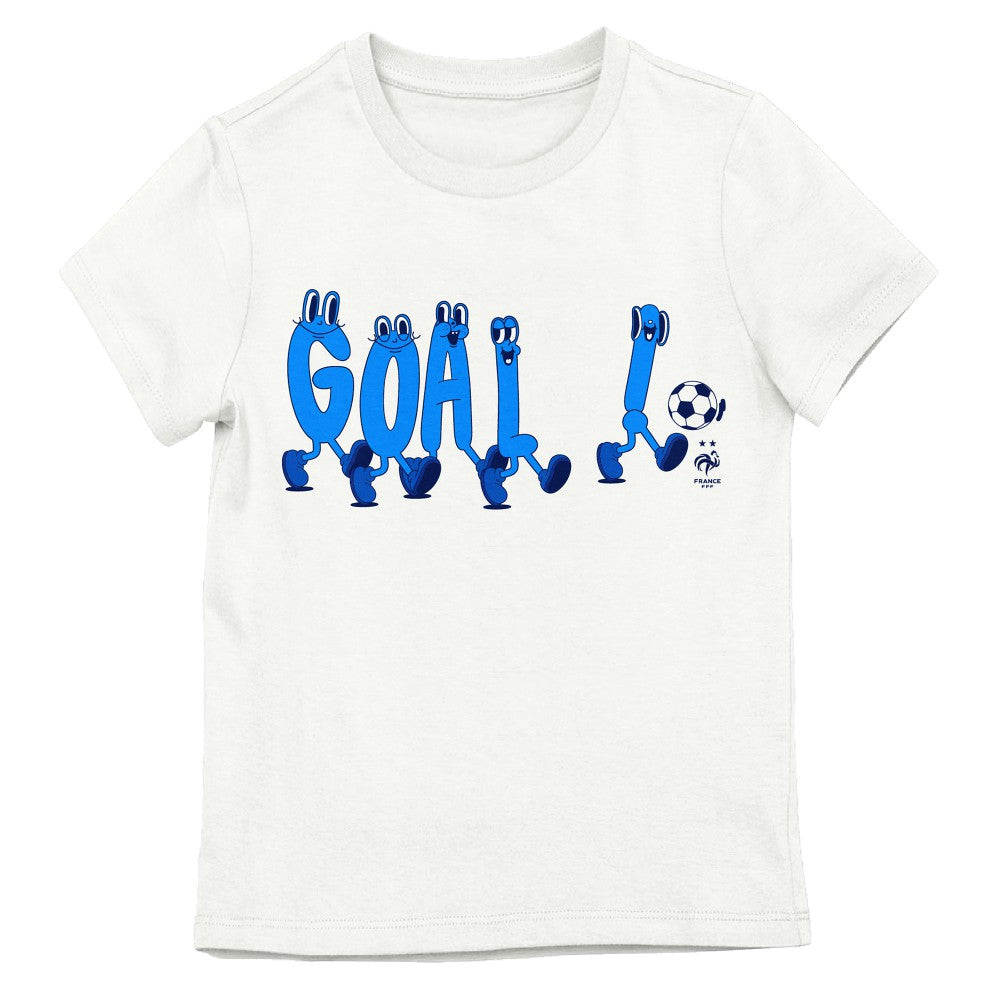 France National Team Youth Goal Letters Playing Soccer T-Shirt for sale - White