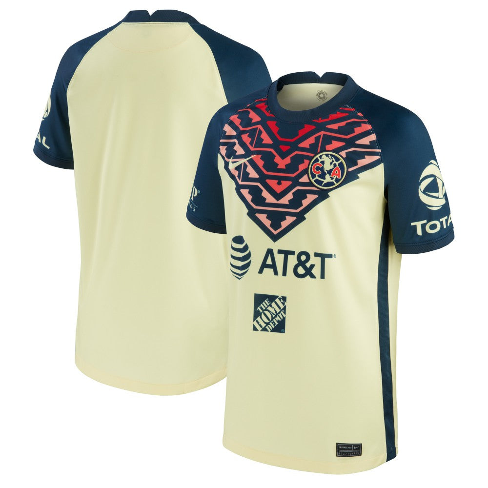 Club America Youth 2021/22 Home Breathe Stadium Replica Jersey Discount - Yellow